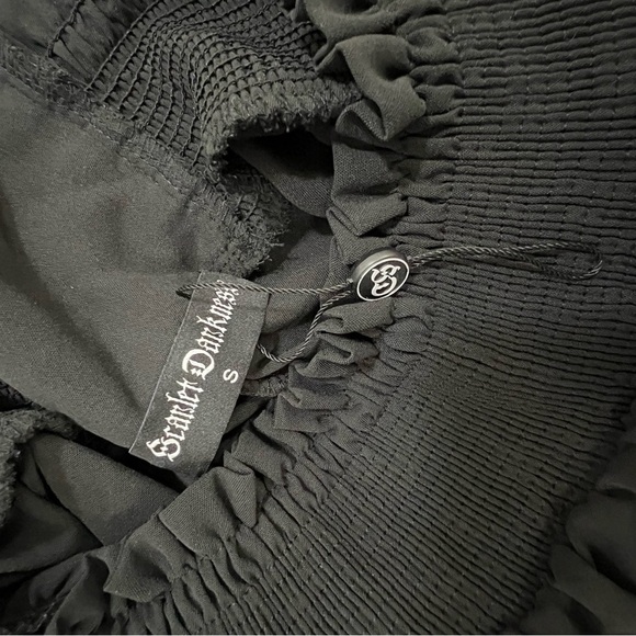 SOLD‼️‼️Black Midi A-line Skirt with Tie Front - Picture 5 of 5